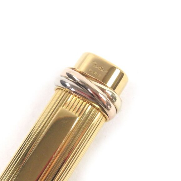 Cartier Vintage Trinity Striped Pattern Cap Type Ballpoint Pen Stationery main image 6